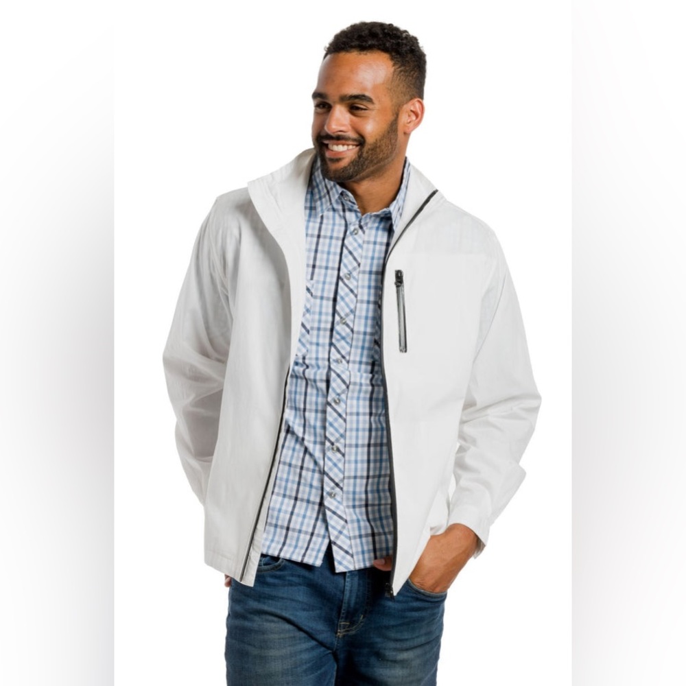 Ably- NWT White Safari Flex Stretch Poplin Jacket- Sz. L